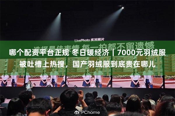 哪个配资平台正规 冬日暖经济｜7000元羽绒服被吐槽上热搜，国产羽绒服到底贵在哪儿
