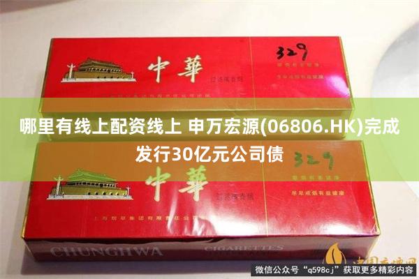 哪里有线上配资线上 申万宏源(06806.HK)完成发行30亿元公司债