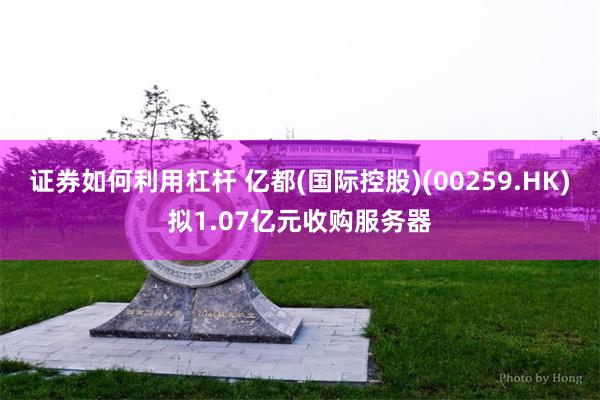 证券如何利用杠杆 亿都(国际控股)(00259.HK)拟1.07亿元收购服务器